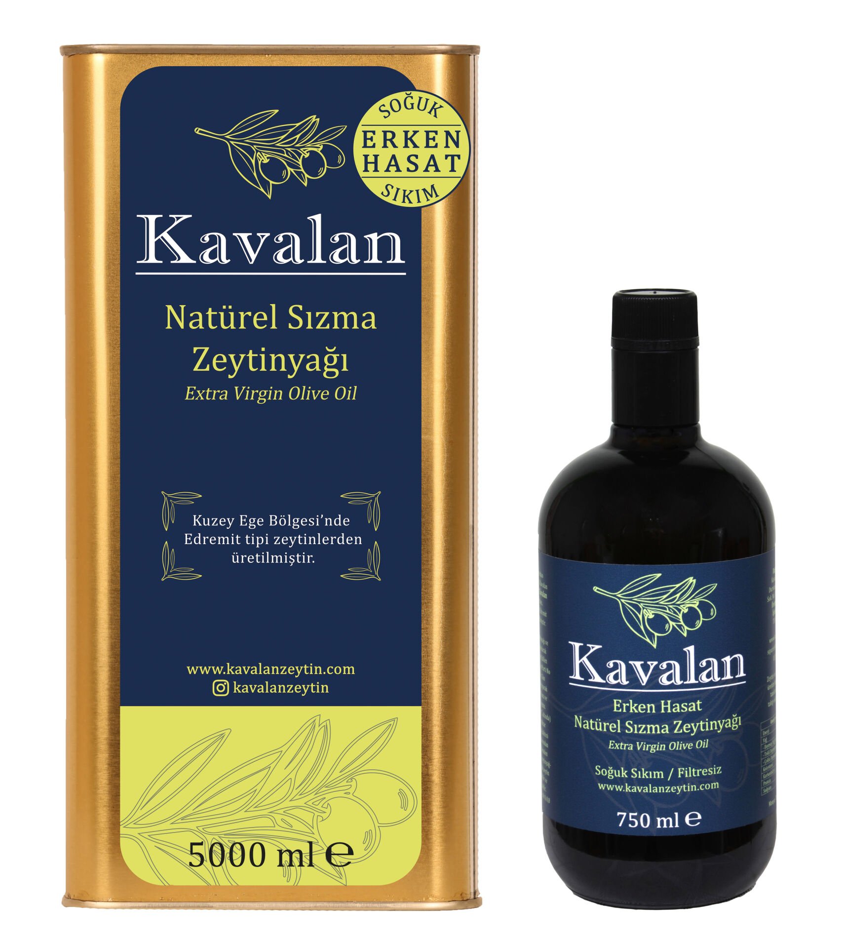 İyi Tarım Uyg. Yeni Sezon 2024-25 - 5 Lt + 750 Ml Kuzey Ege Erken Hasat Soğuk Sıkım Natural Sızma Zeytinyağı