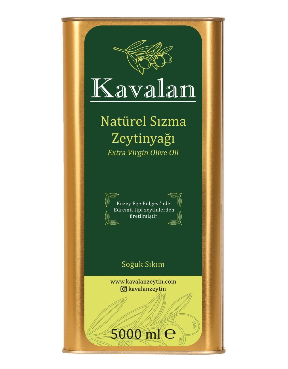 İyi Tarım Uyg. 5 Lt Kuzey Ege Olgun Hasat Soğuk Sıkım Natürel Sızma Zeytinyağı