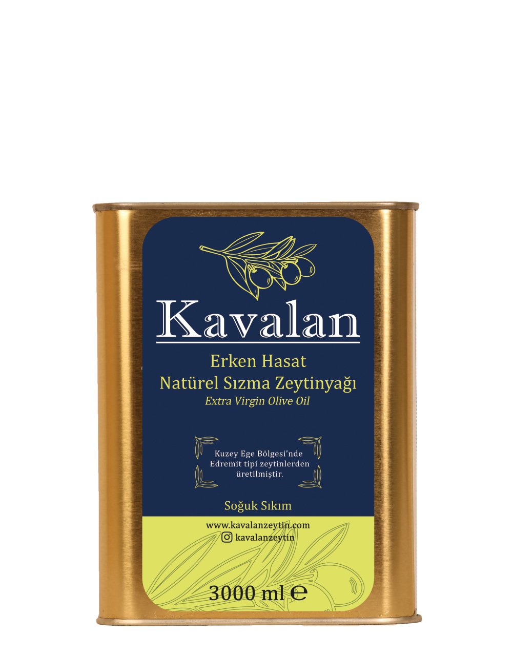 İyi Tarım Uyg. Yeni Sezon 2025-26 / 3 Lt Kuzey Ege Erken Hasat Soğuk Sıkım Natürel Sızma Zeytinyağı