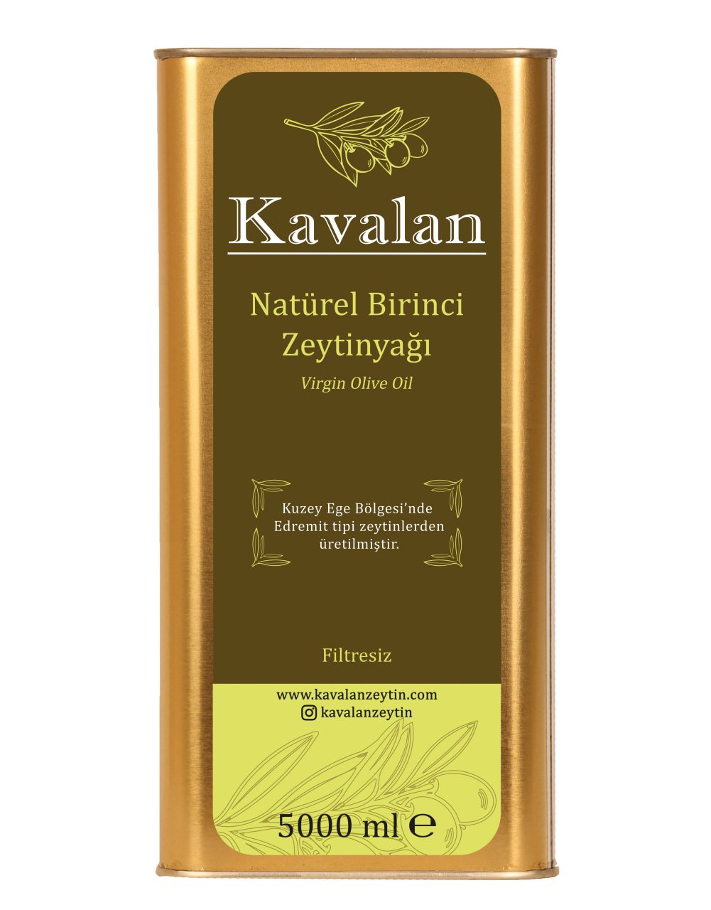 İyi Tarım Uyg. 5 Lt Kuzey Ege Natürel Birinci Zeytinyağı