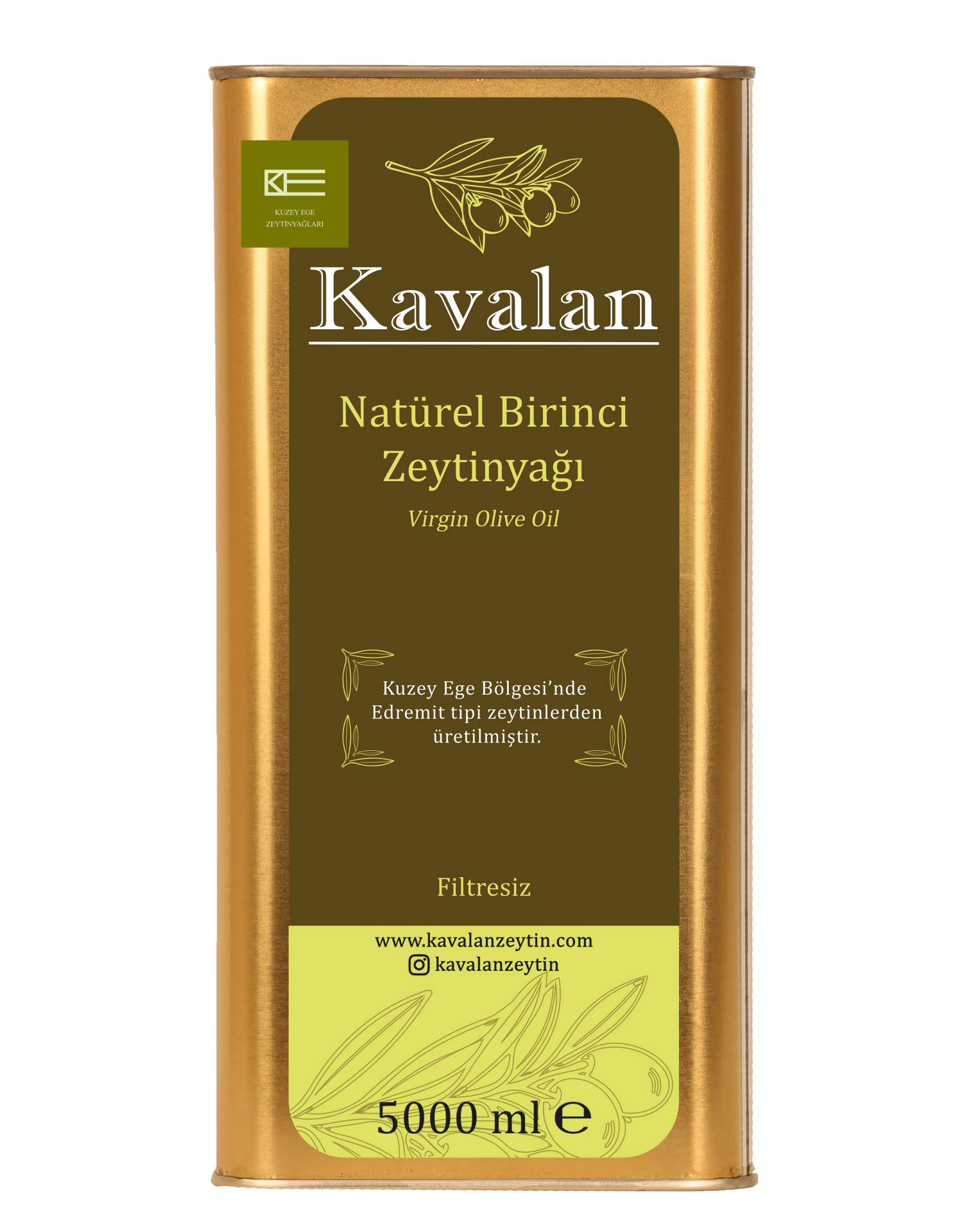5 Lt Kuzey Ege Natürel Birinci Zeytinyağı