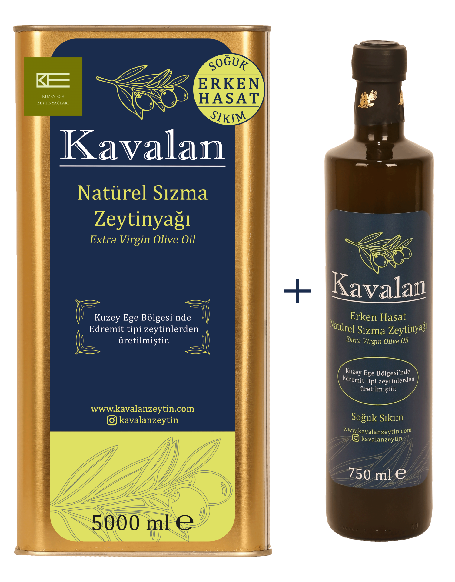 Yeni Sezon 2026/27 - 5 Lt + 750 Ml Kuzey Ege Erken Hasat Soğuk Sıkım Natural Sızma Zeytinyağı