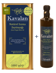 Yeni Sezon 2026/27 - 5 Lt + 750 Ml Kuzey Ege Erken Hasat Soğuk Sıkım Natural Sızma Zeytinyağı