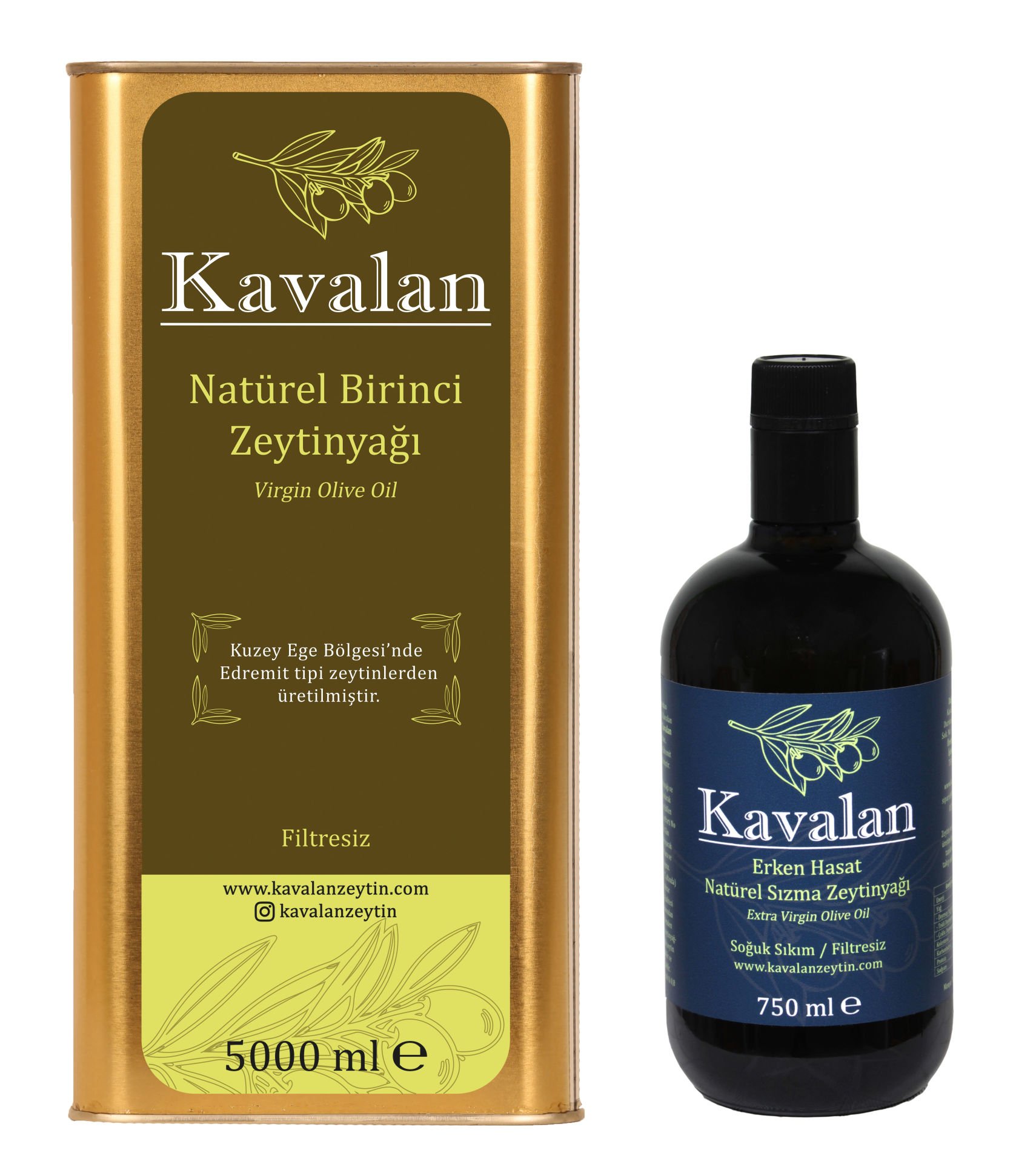 İyi Tarım Uyg. 5 Lt Kuzey Ege Natürel Birinci + 750 Ml Erken Hasat Soğuk Sıkım Natürel Sızma Zeytinyağı