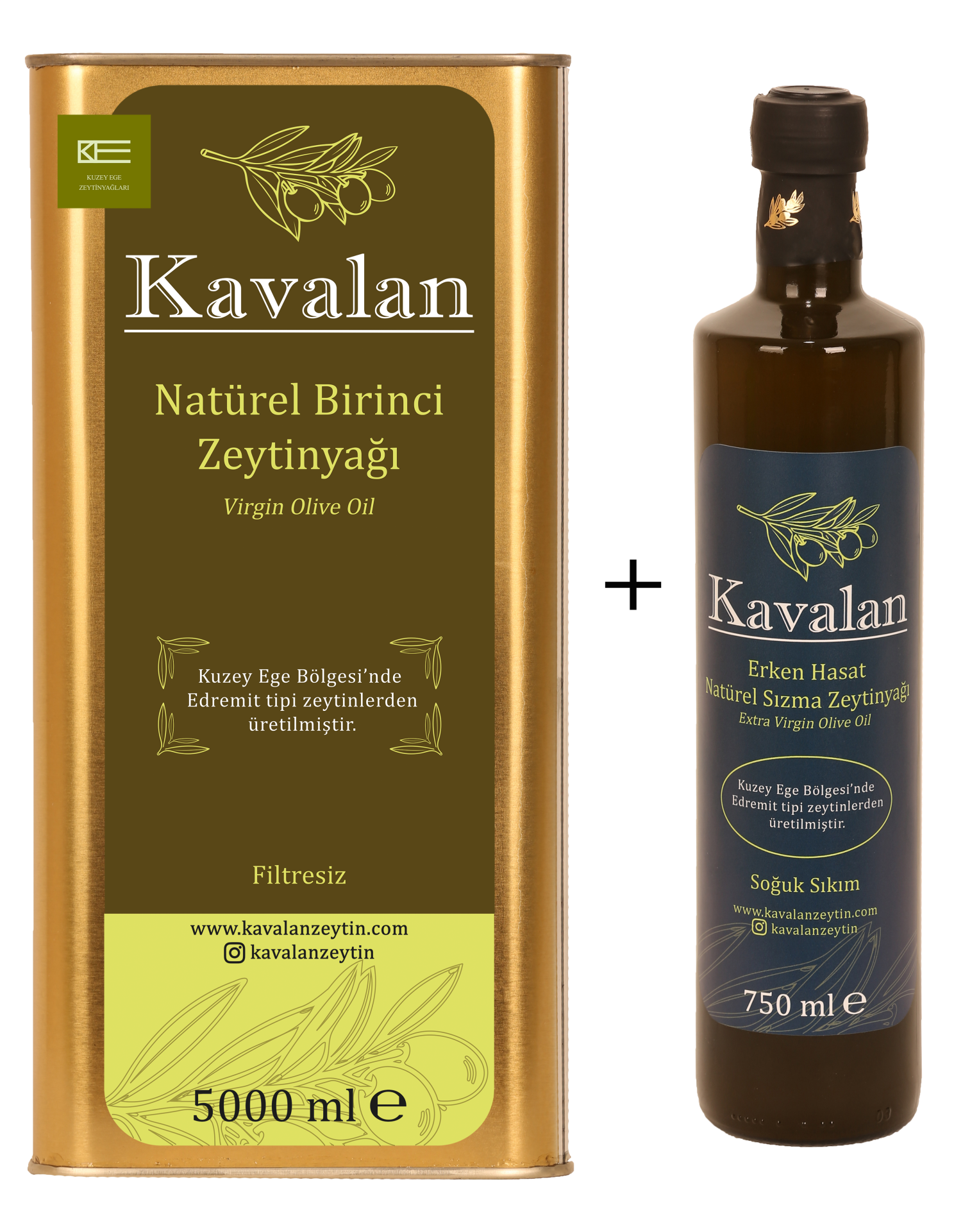 5 Lt Kuzey Ege Natürel Birinci + 750 Ml Erken Hasat Soğuk Sıkım Natürel Sızma Zeytinyağı