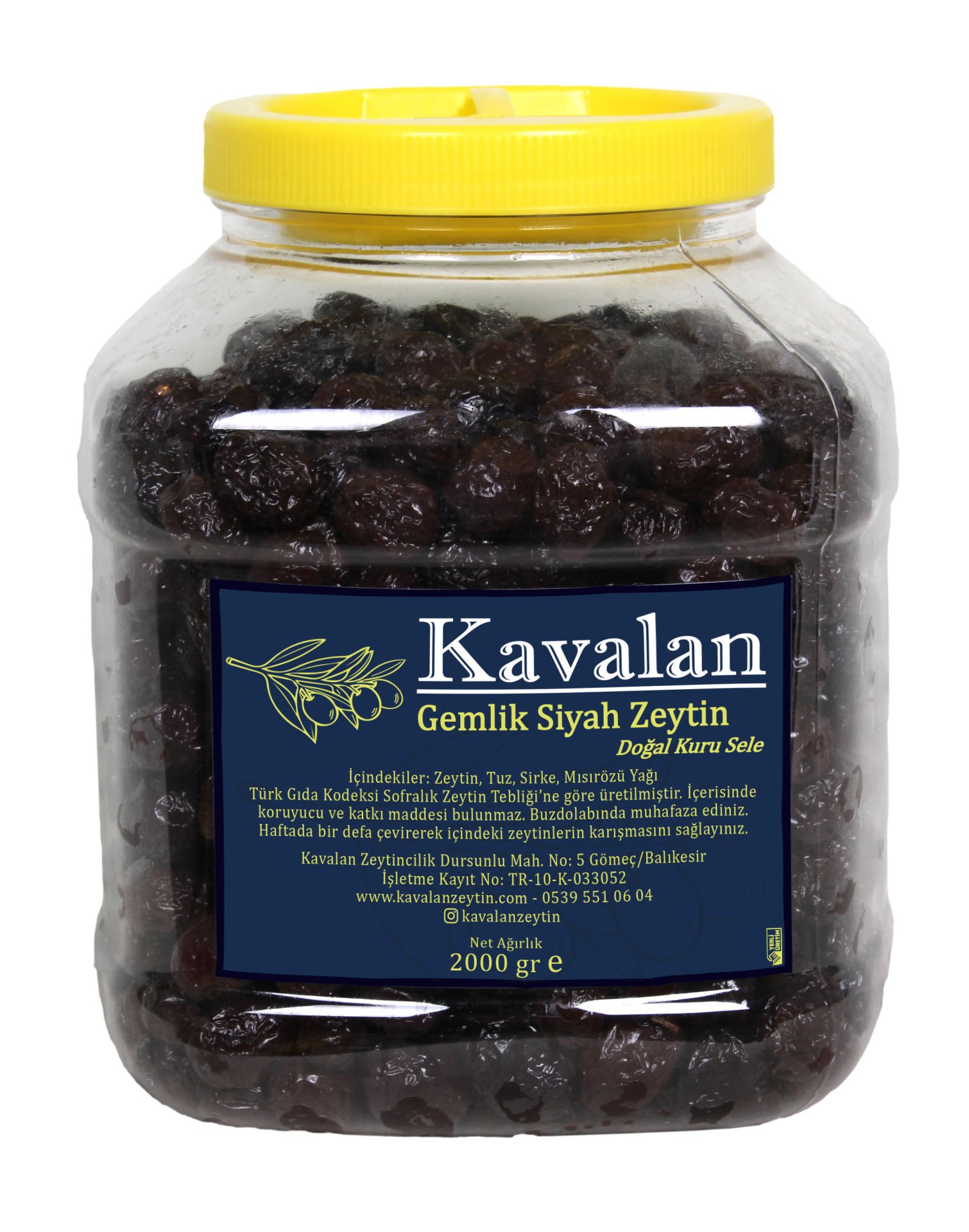 İyi Tarım Uyg. 2 Kg Gemlik Siyah Zeytin Doğal Kuru Sele Orta Boy