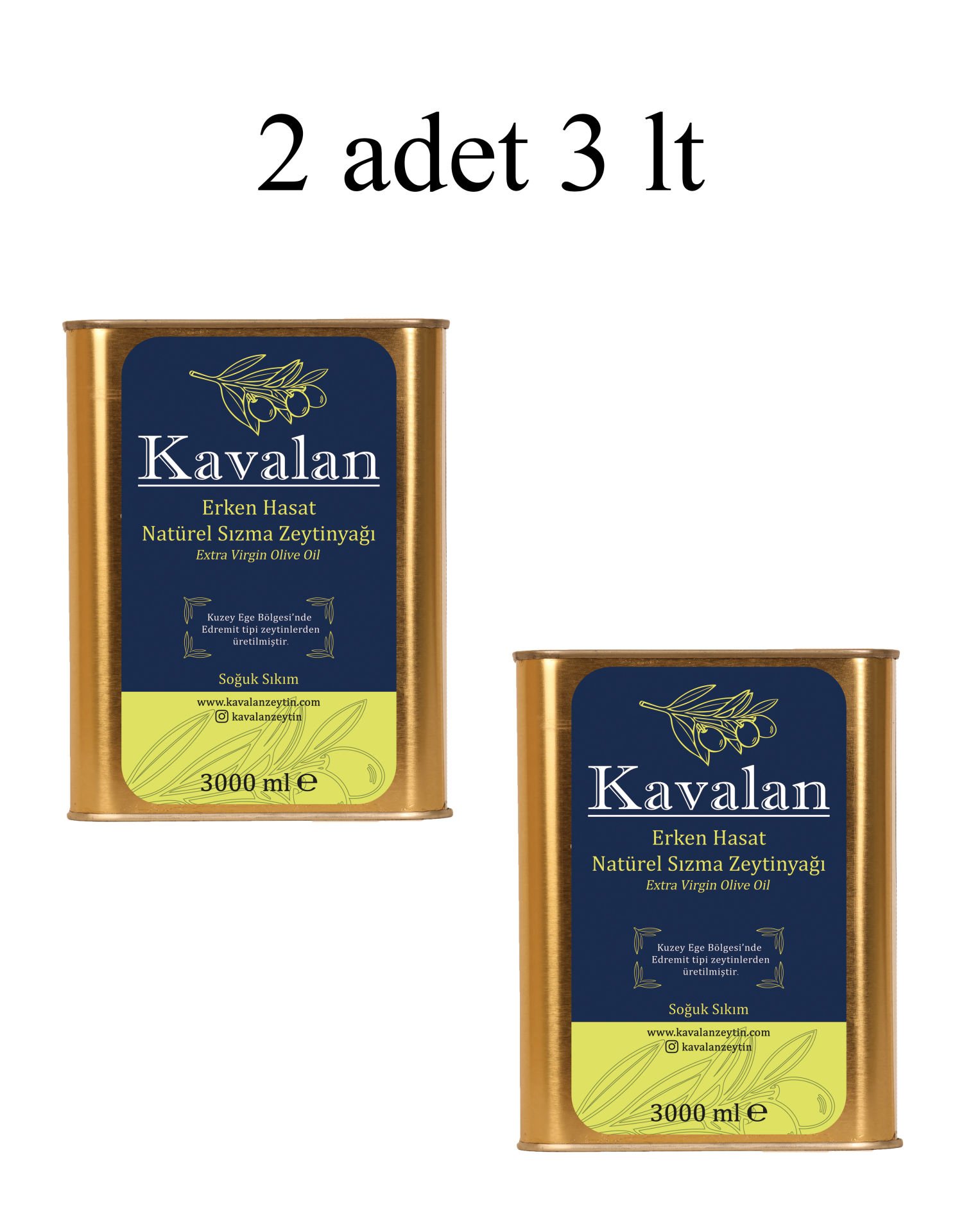 İyi Tarım Uyg. Yeni Sezon 2024-25 - 2x3 Lt Kuzey Ege Erken Hasat Soğuk Sıkım Natürel Sızma Zeytinyağı